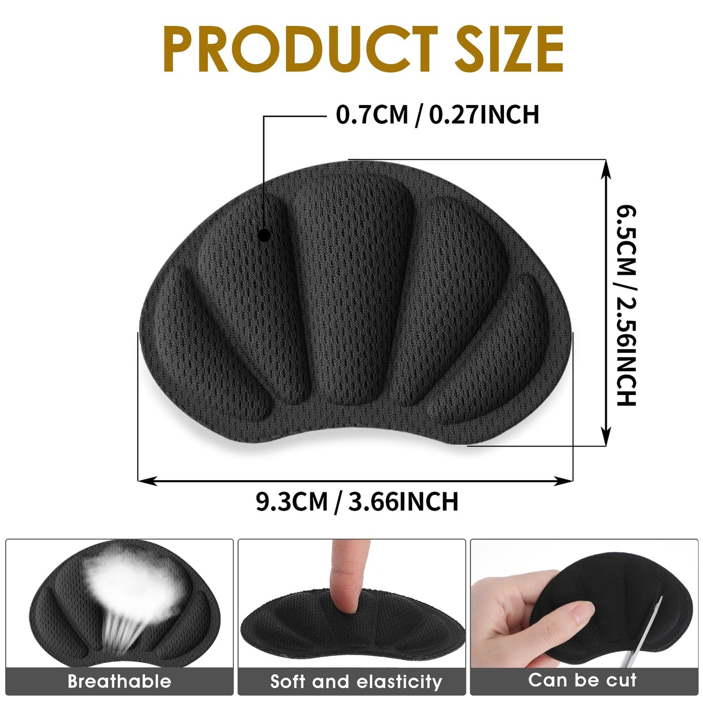 Molain Almohadillas Talón 4 Pares - Antideslizantes y Antiampollas