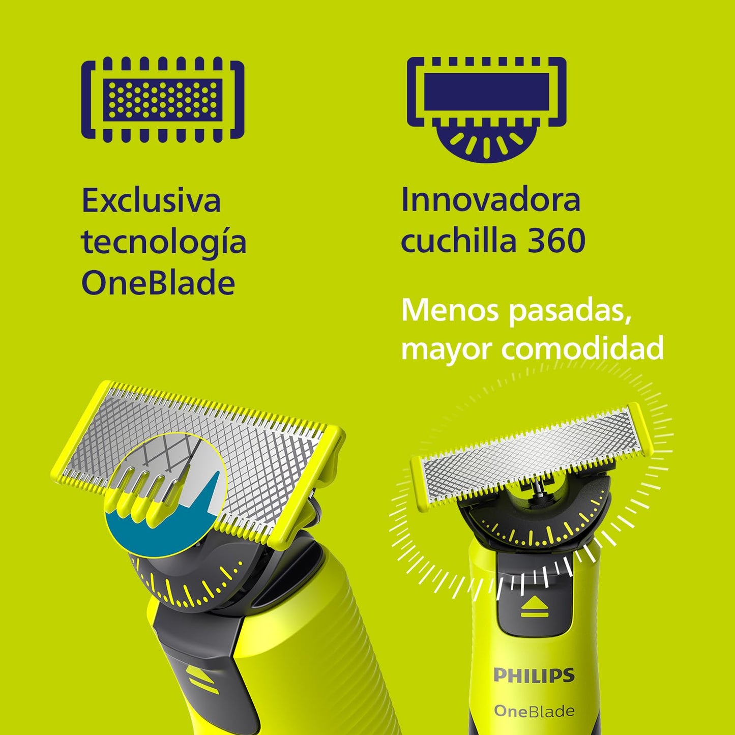 Philips OneBlade 360 con Bluetooth - Recortadora y Afeitadora Hombre