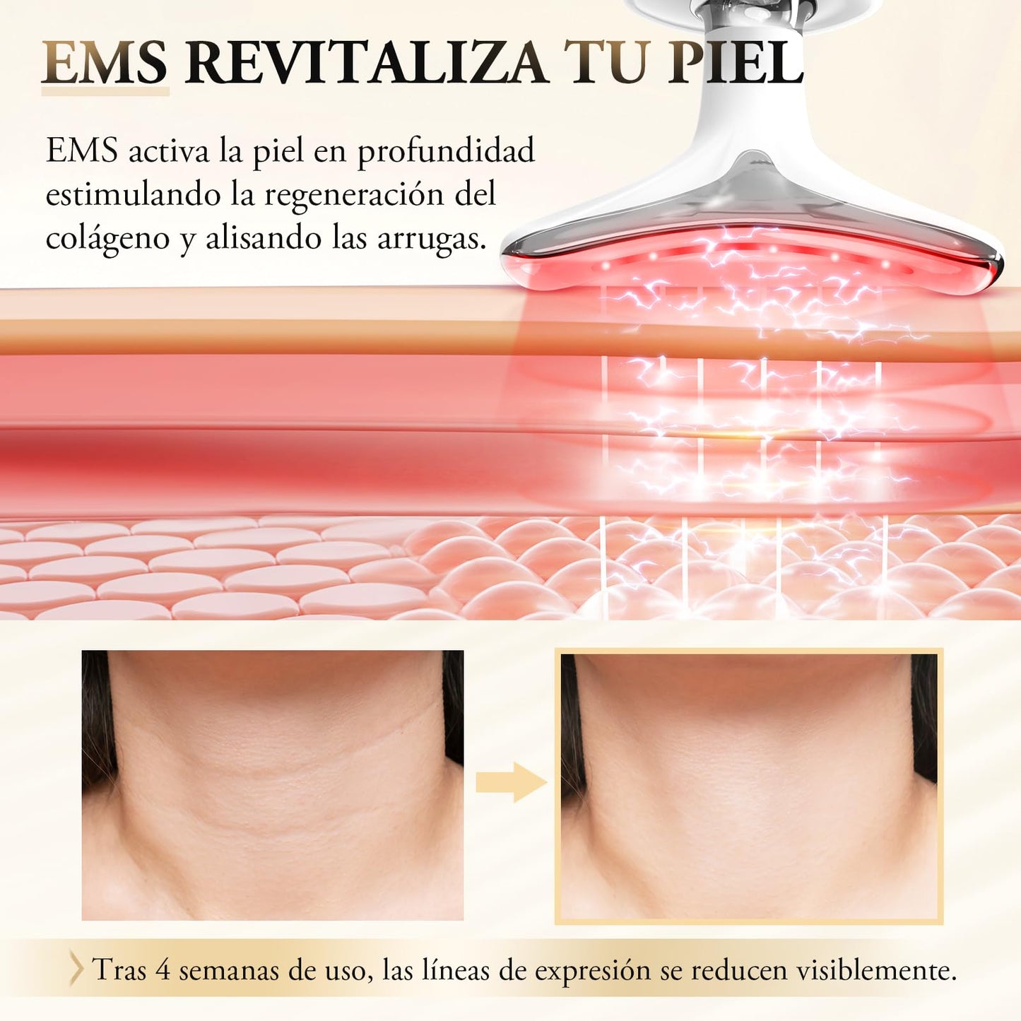 Masajeador Facial y Cuello ANLAN - EMS, LED y Calor