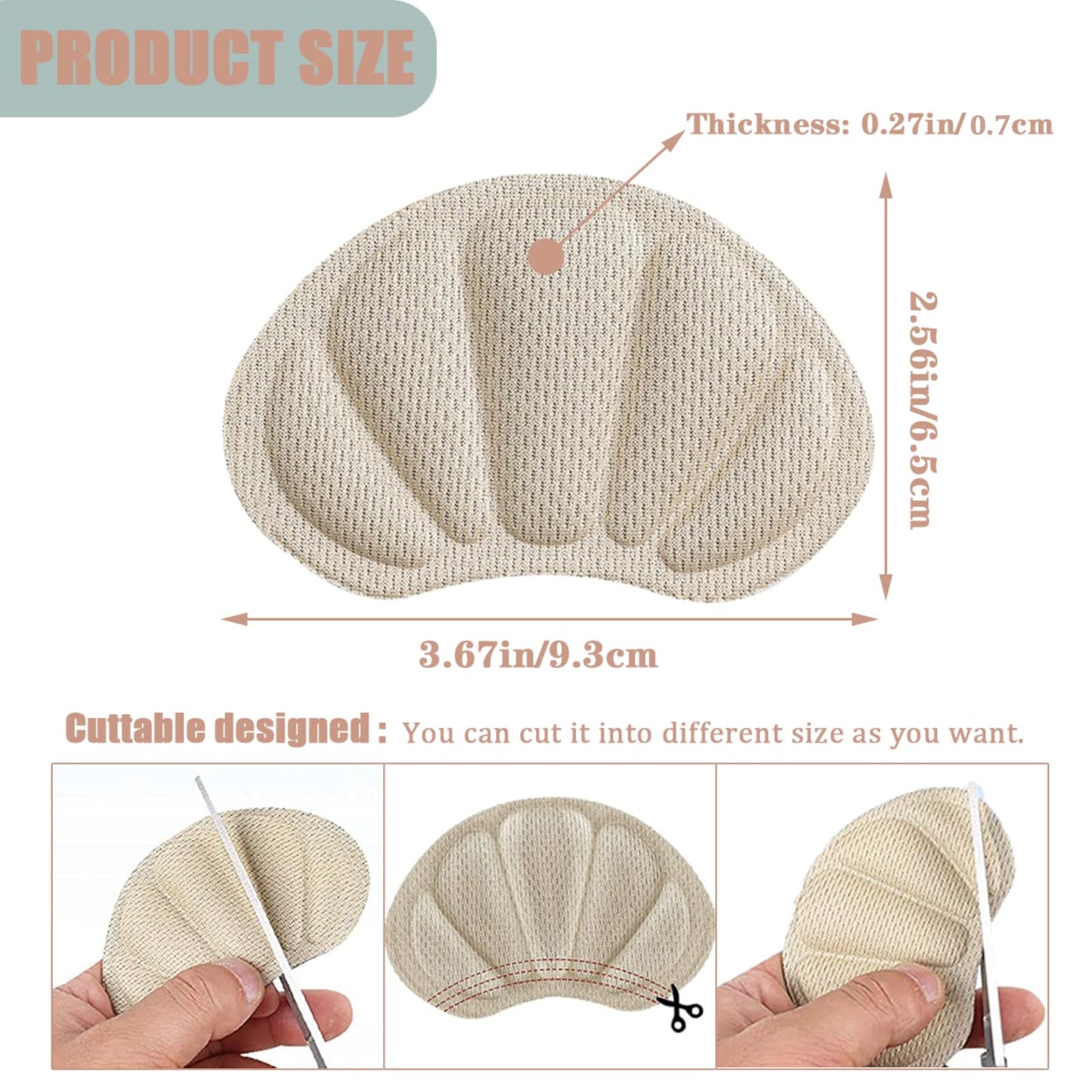 6 Pcs Taloneras para Zapatos - Almohadillas Antirozaduras y Ajuste de Talla para Hombres y Mujeres