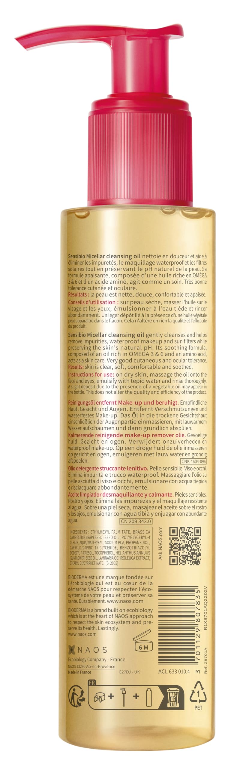 Bioderma Sensibio Aceite Micelar – Limpieza Profunda y Nutrición para Piel Sensible (150 ml)