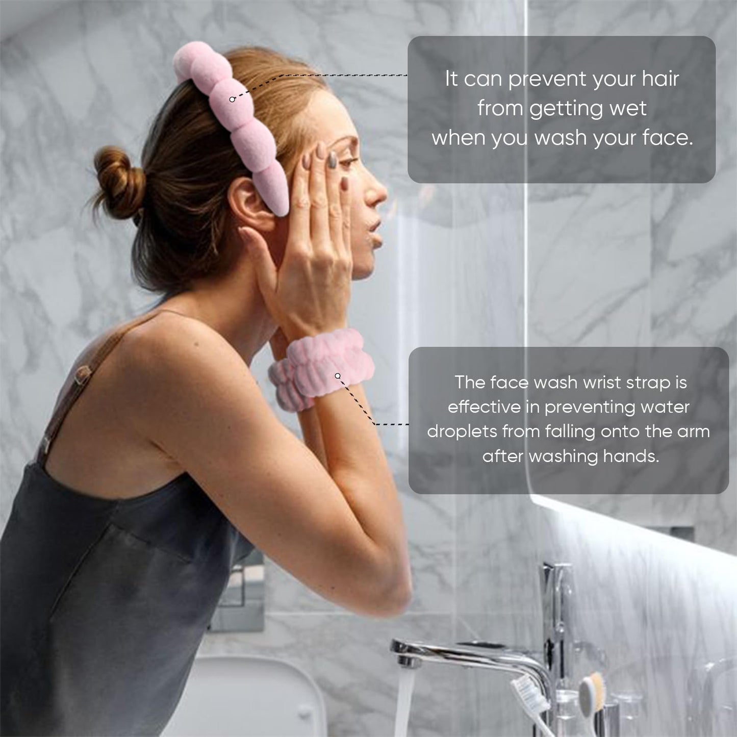 Set de Diadema Spa y Muñequeras de Rizo Suave - DRESHOW