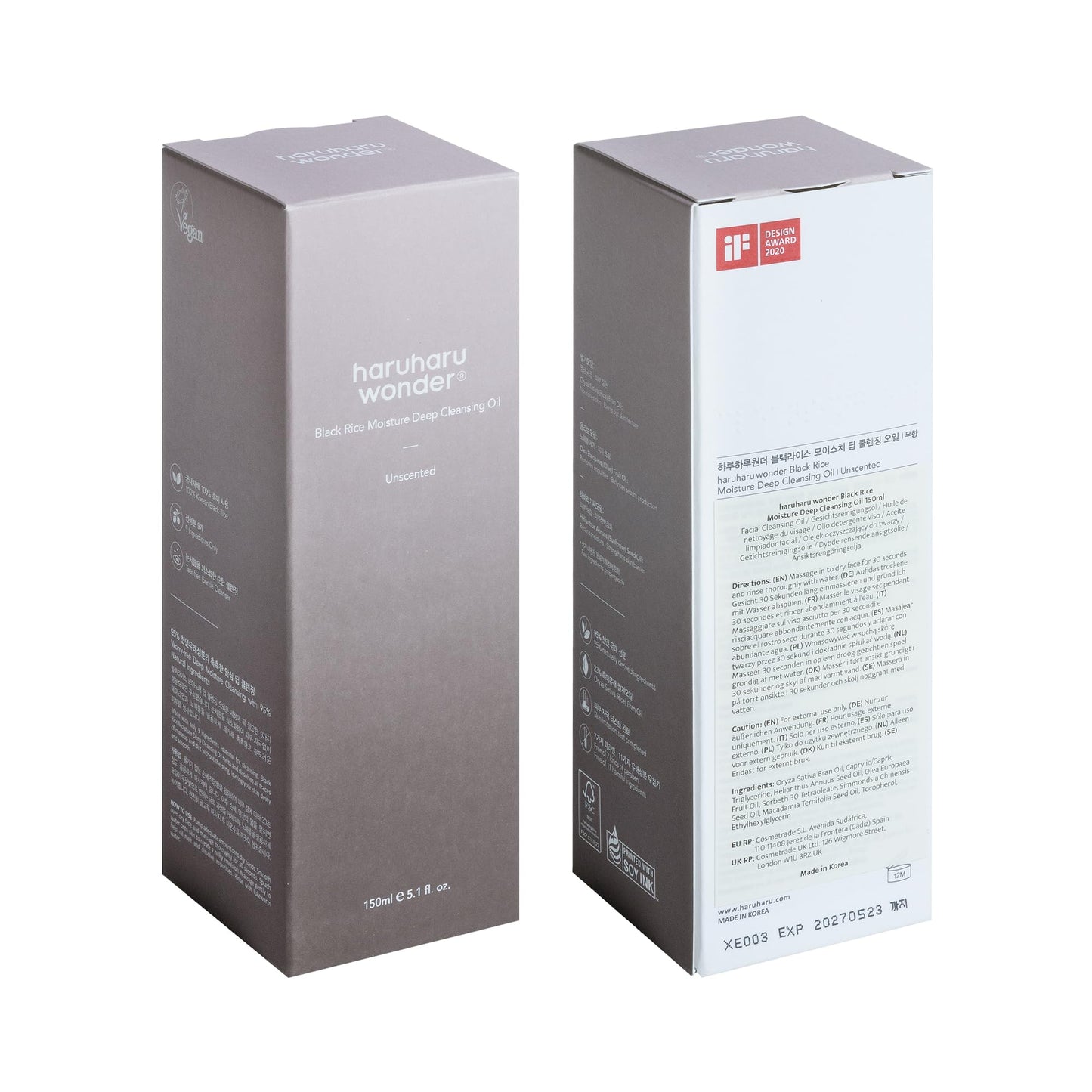 HARUHARU Wonder Black Aceite Limpiador Profundo 150ml - Vegano