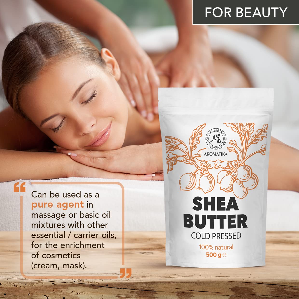 Shea Butter 500g - Pure and Natural - Shea Butter - Butyrospermum Parkii - Body Moisturizer - Oil for Hair - Skin - Nails - Lips - Facial Care