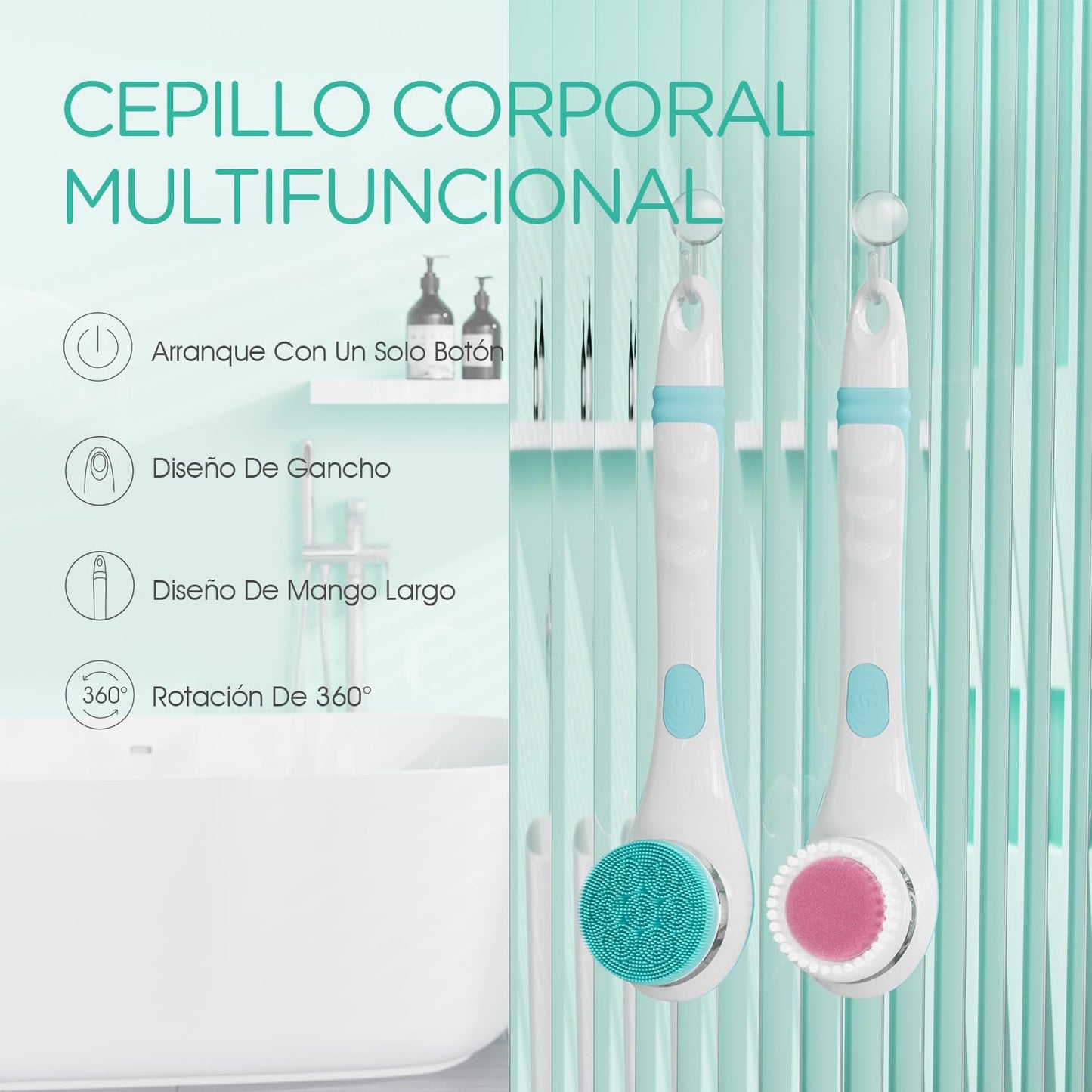 VOYOR Cepillo Corporal Eléctrico 4 en 1 – Limpieza y Exfoliación Total
