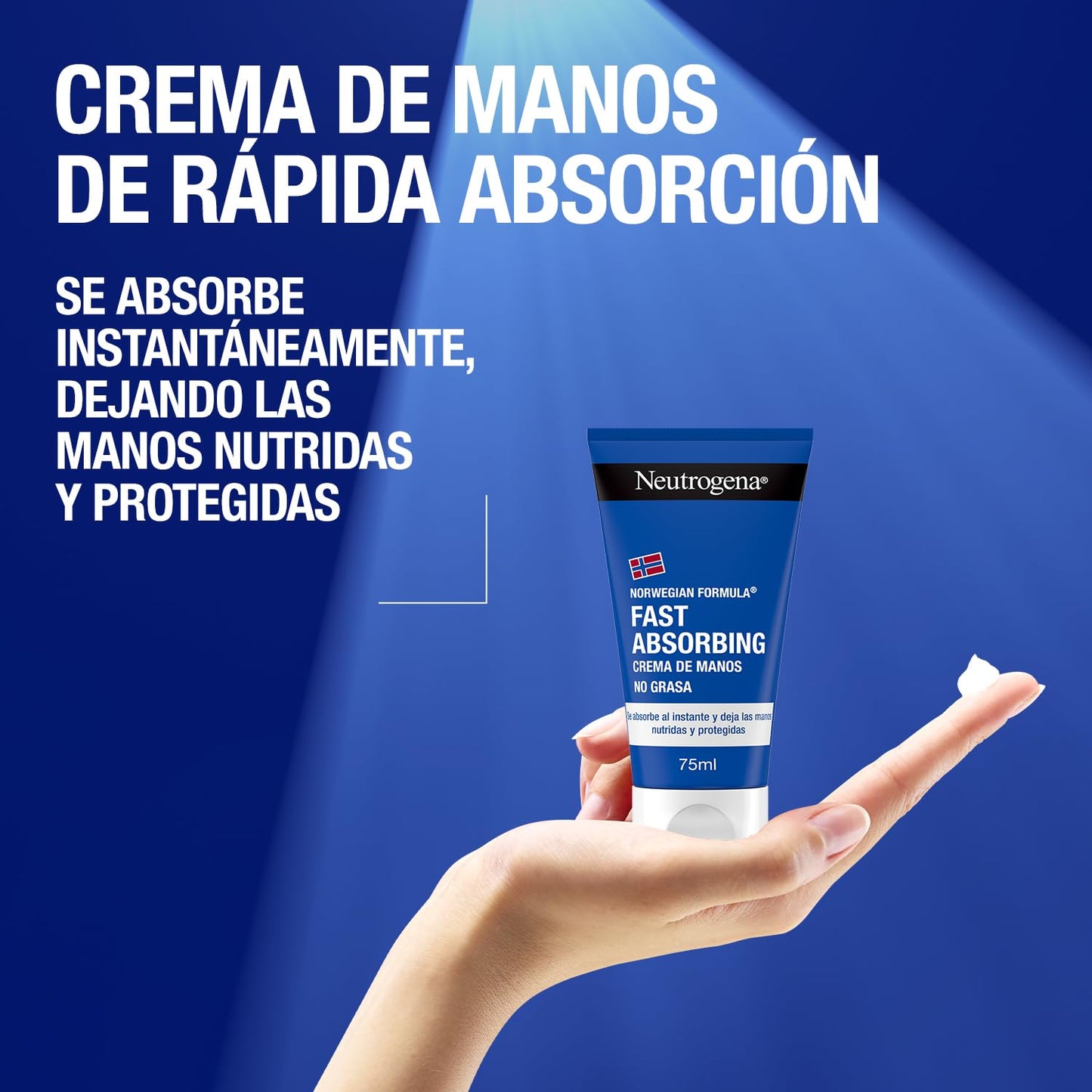 Neutrogena Norwegian Formula Fast Absorbing (pack of 2 x 75 ml) non-greasy repairing hand cream with glycerin and vitamin E, fast-absorbing cream for cracked and dry hands