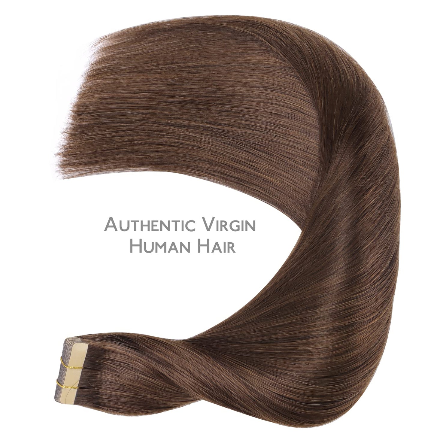 WENNALIFE Extensiones Adhesivas Pelo Natural Remy – 45 cm, Castaño Chocolate