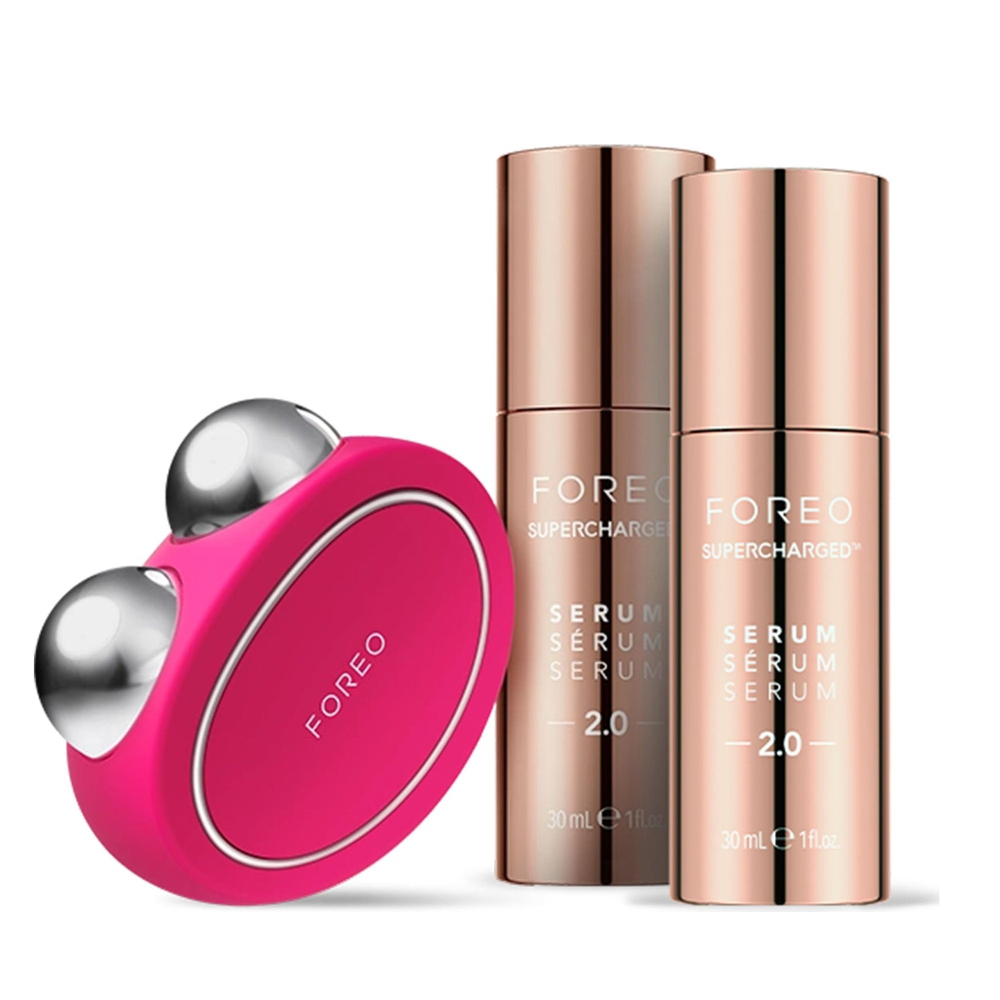 FOREO Anti-Aging Bear Bundle - Bear Microcurrent Facial Device + 2 x 1 fl oz Conductive Serums - Anti-Aging Facial Massager - Skin Care Tool Set