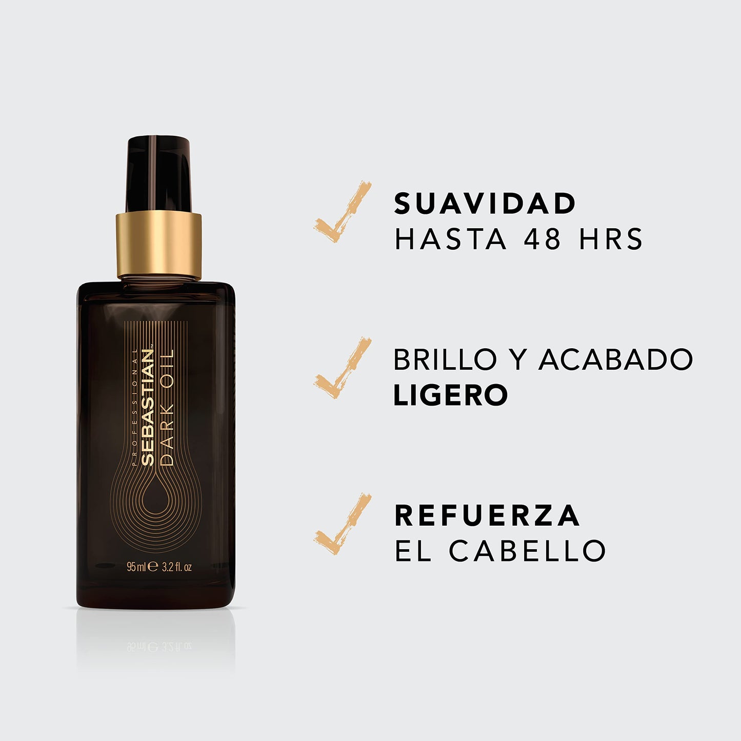 Sebastian Professional Dark Oil | Styling oil | Up to 48 hours of smoothness | Lightweight | For all hair types, 95 ml