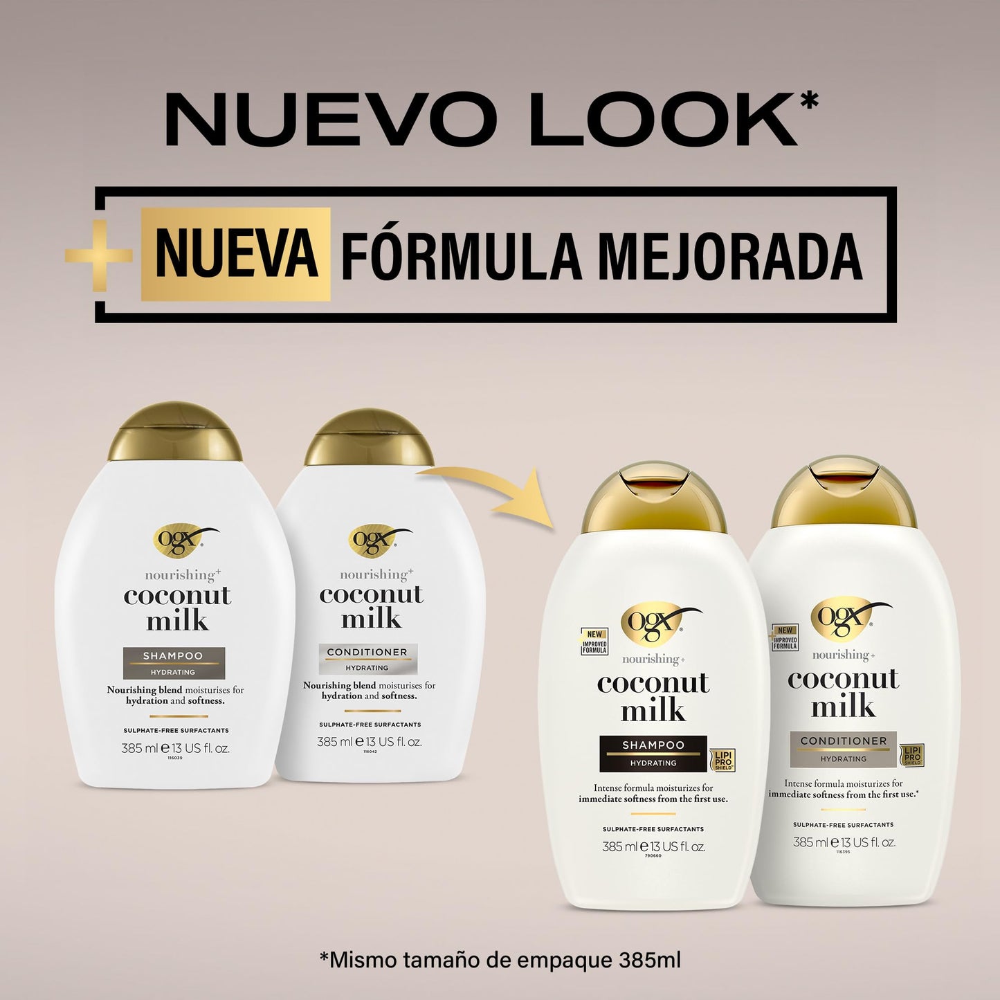 OGX Nourishing + Coconut Milk Conditioner 385 ml - Hidratación y Suavidad