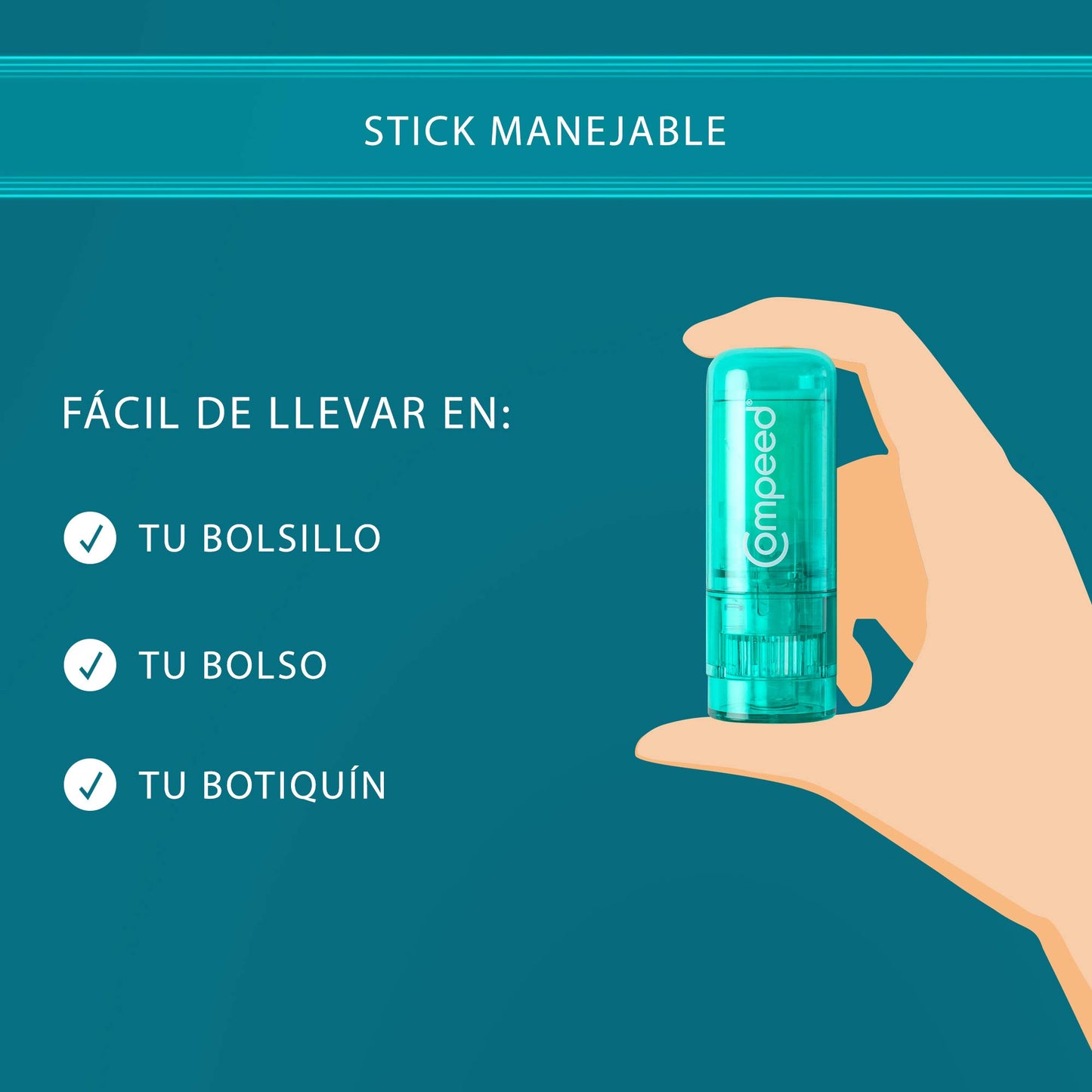 COMPEED Anti-friction Stick, Treatment for Foot Friction and Blisters, 8 ml Bar