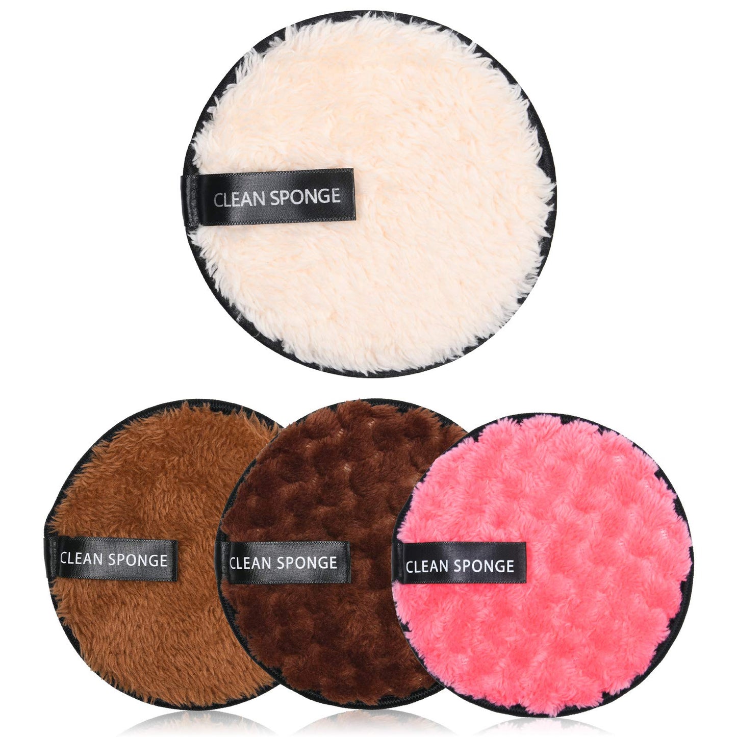 URAQT Makeup Remover Pads, 4 Pack Reusable Makeup Remover Pads, Washable Microfiber Facial Makeup Remover Towel, Facial Cleansing Makeup Pads for All Skin Types