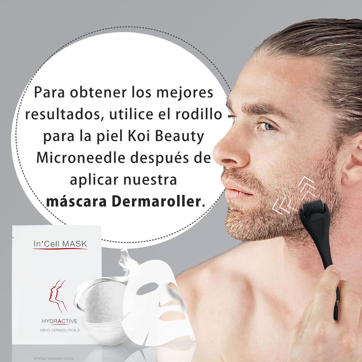 Dermaroller 0.5mm Titanio para Cabello y Barba - KOI Beauty
