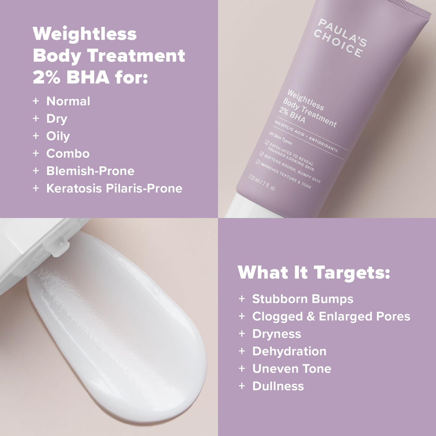 Paula's Choice 2% BHA Exfoliating Body Cream - Gently Exfoliates - Reduces Red Spots, Rough Skin or Blemishes - with Salicylic Acid - All Skin Types - 210 ml