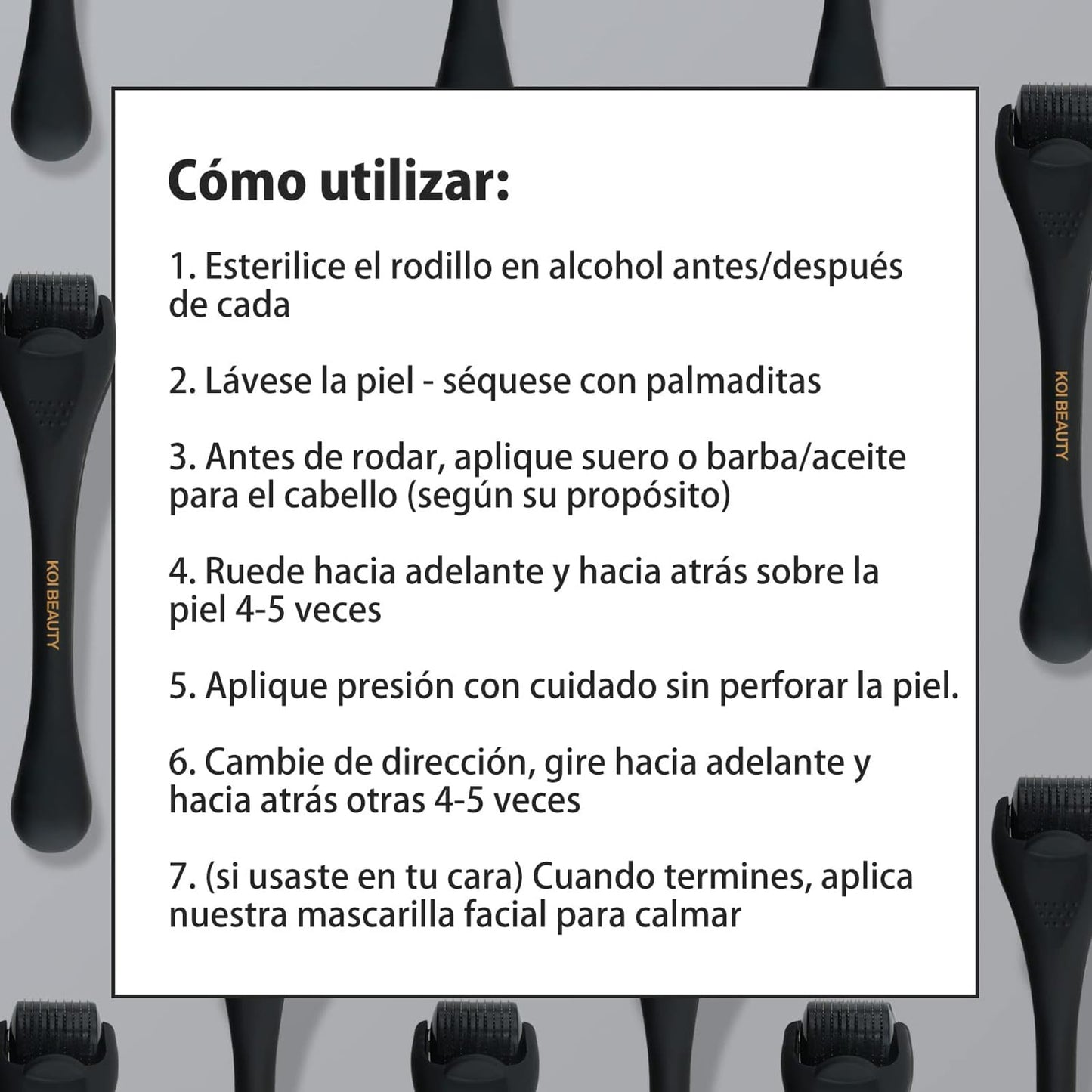 Dermaroller 0.5mm Titanio para Cabello y Barba - KOI Beauty