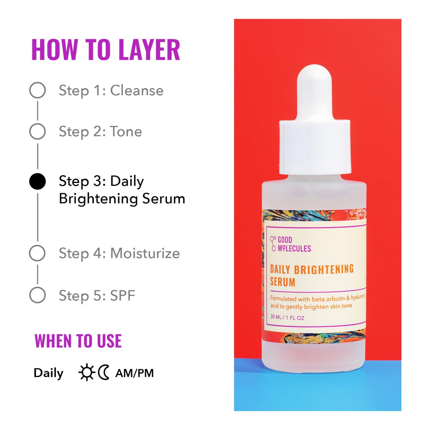 Good Molecules Daily Brightening Serum 30ml - Hidratación e Iluminación