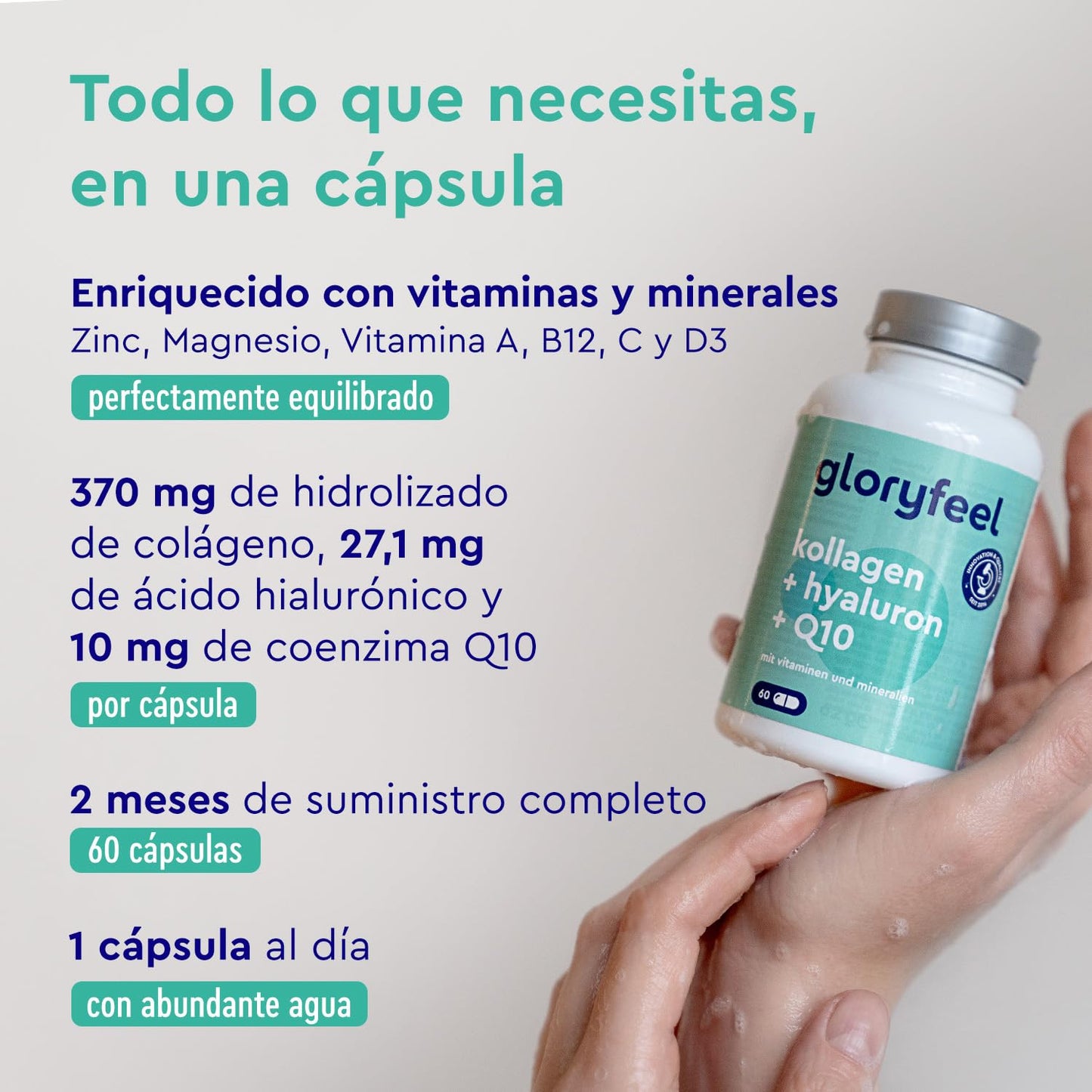 Colágeno Marino + Ácido Hialurónico + CoQ10 - Piel, Huesos y Energía