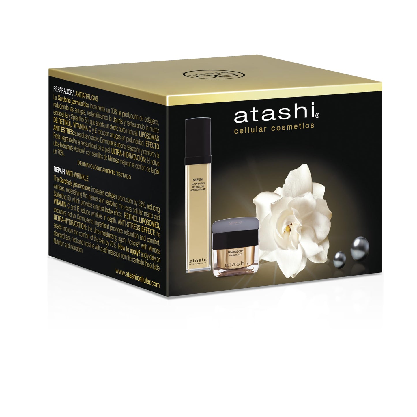 Atashi Anti-Aging | Anti-Wrinkle Repair Cream | Reduces Wrinkles, Firms and Rejuvenates | Natural Botox Effect | With Retinol, Collagen and Vitamin C and E | Suitable for Sensitive Skin | 50 ml