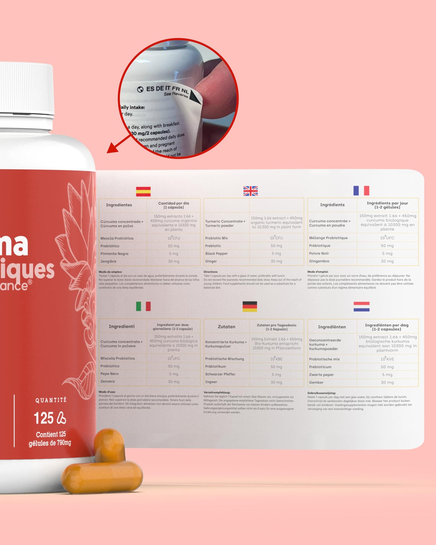 Cúrcuma Ultraconcentrada 10.300 mg con Probióticos y Prebióticos - NutriBrain