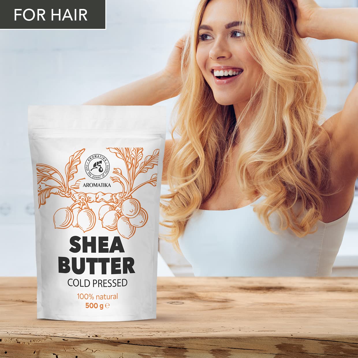 Shea Butter 500g - Pure and Natural - Shea Butter - Butyrospermum Parkii - Body Moisturizer - Oil for Hair - Skin - Nails - Lips - Facial Care