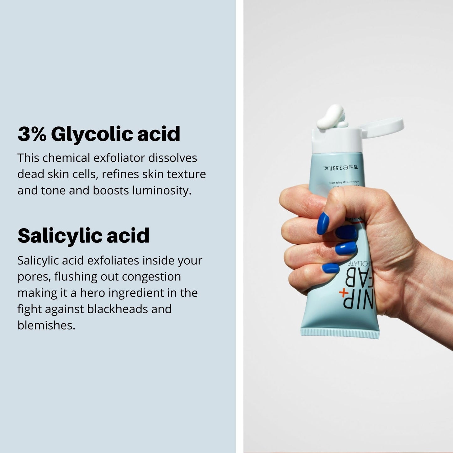 Nip+Fab Glycolic Fix Scrub 75ml - Exfoliante AHA/BHA con Ácido Glicólico