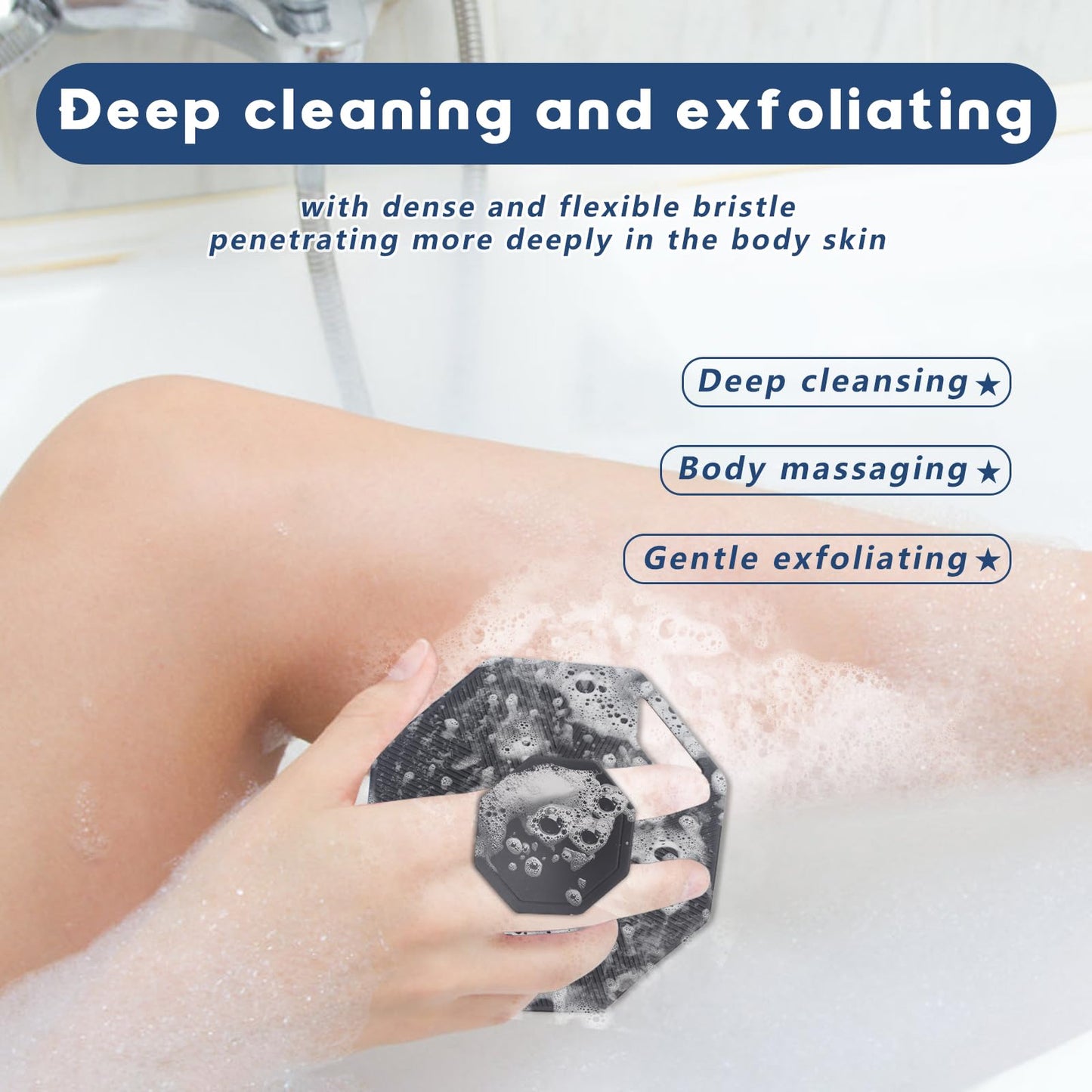 Alyvisun Cepillo Corporal de Silicona, Exfoliante y Masajeador