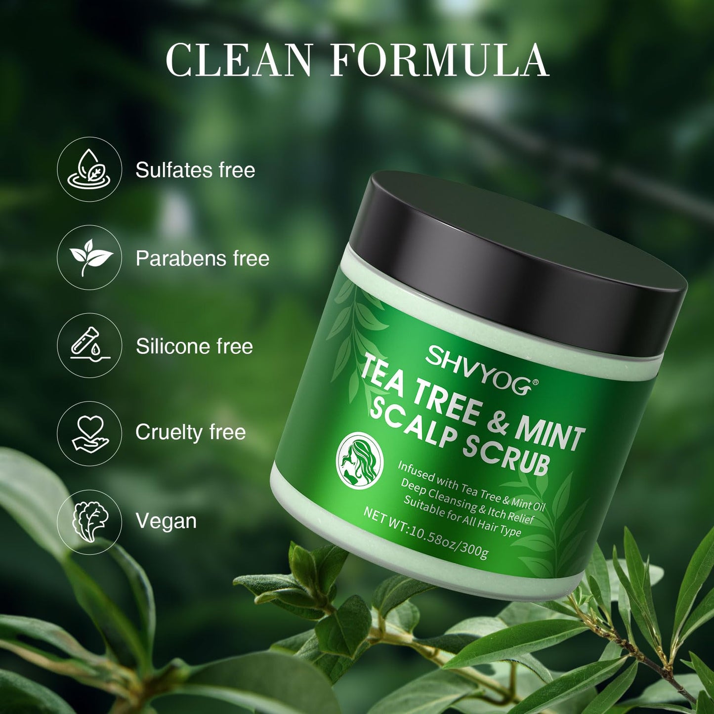 Exfoliante para Cuero Cabelludo con Árbol de Té y Menta - SHVYOG