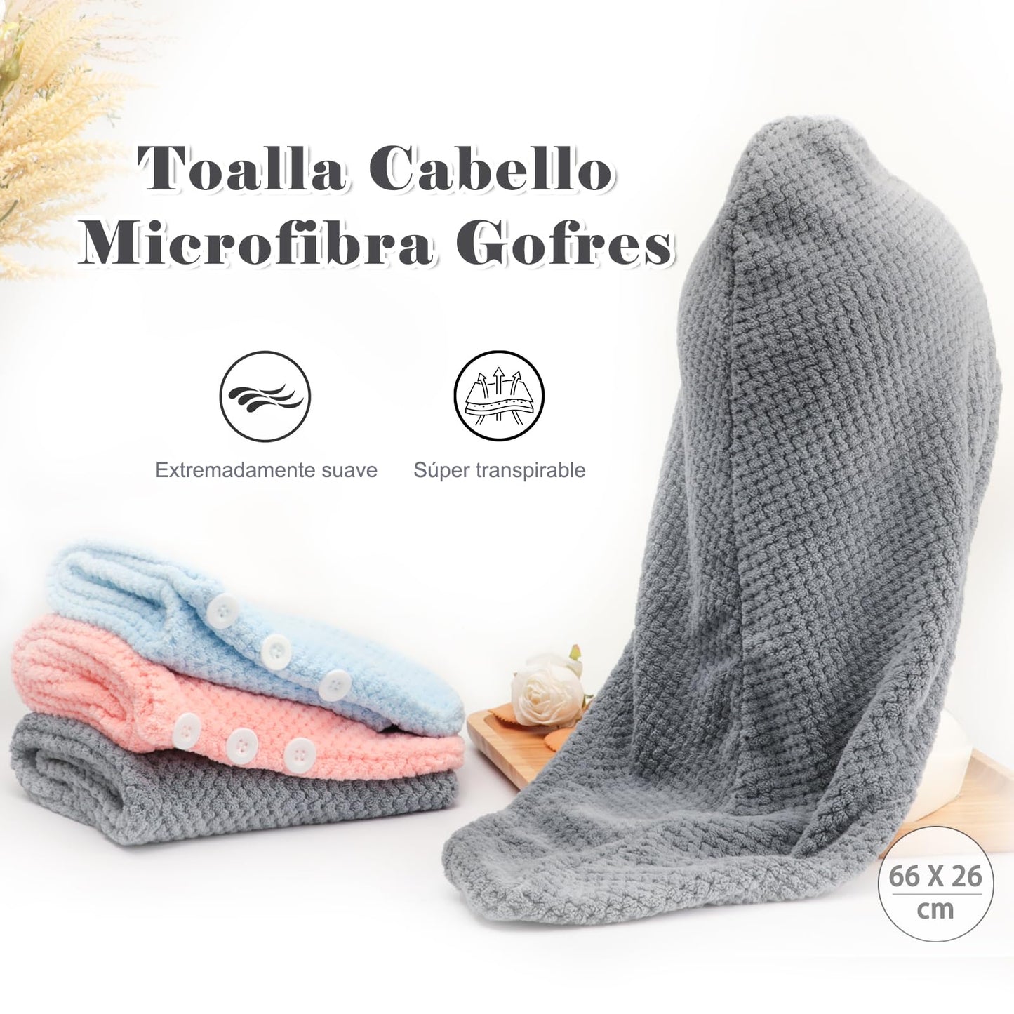 Toalla Microfibra Pelo FREATECH - Secado Rápido y Sin Encrespamiento