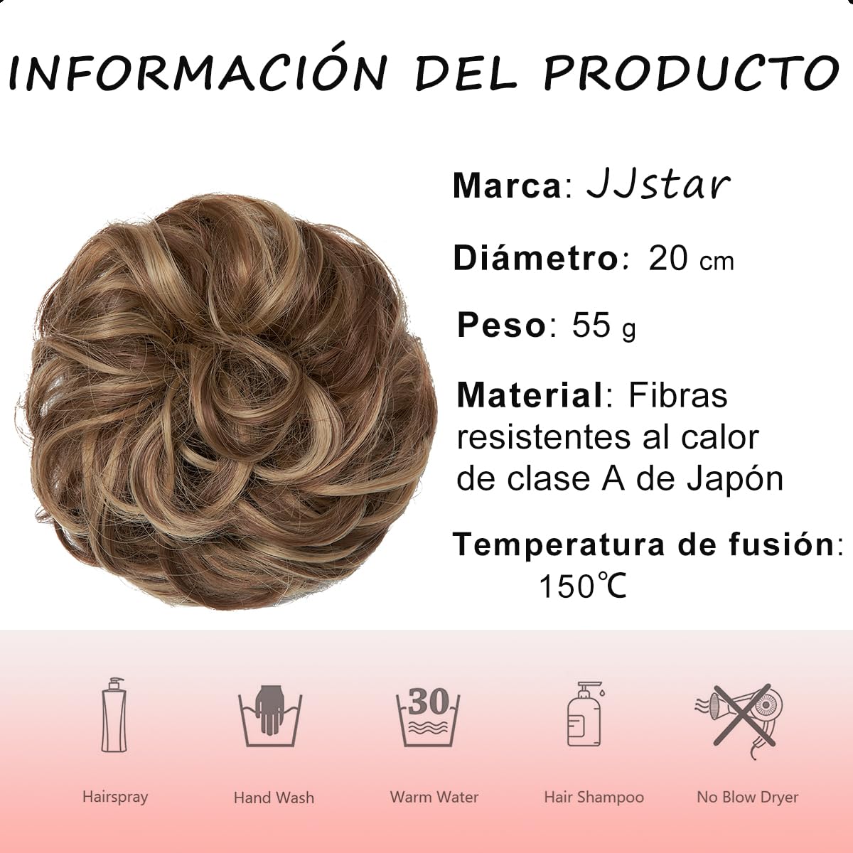 Moño Postizo Grande Despeinado de Pelo Natural - JJstar