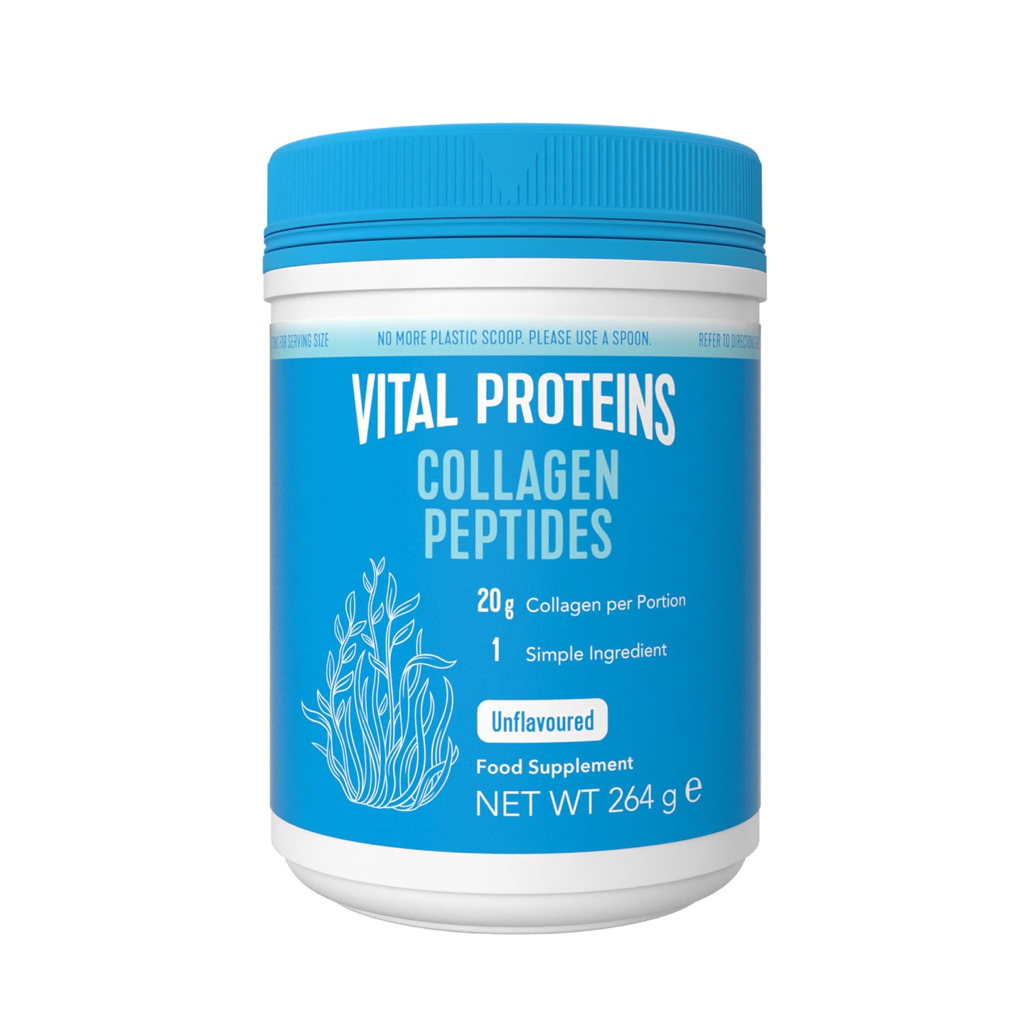 Vital Proteins Collagen Peptides, Food Supplement Powder, Hydrolyzed Collagen (Type I, III), Unflavored, for Skin, Hair, Nails, Gluten Free, 20g Collagen per Serving, 264g