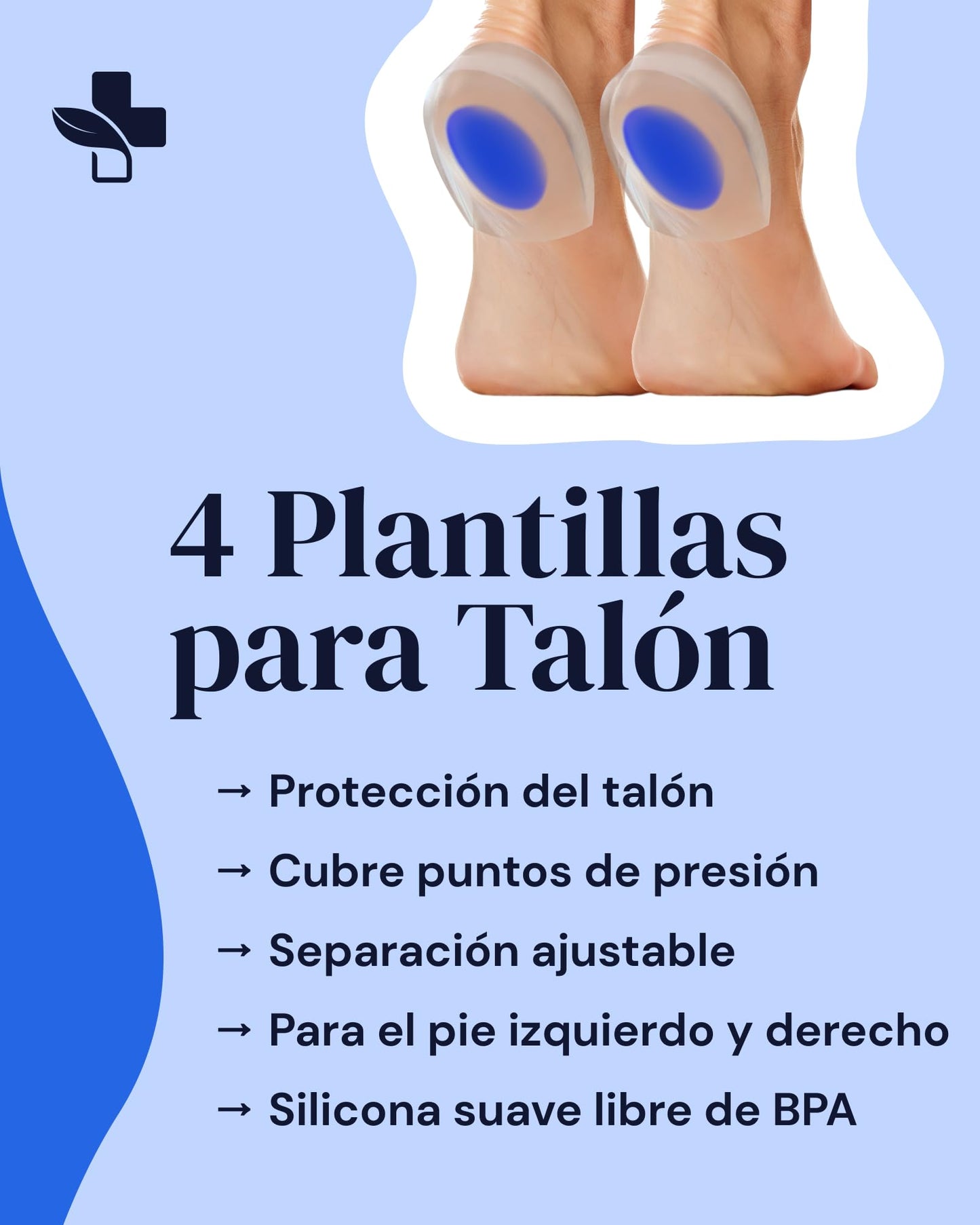 YogaMedic Taloneras de Gel - 2 Pares (4 Uds) – Cómodas Taloneras Fascitis Plantar, Tendinitis de Aquiles y Espolón en el Talón – Plantillas de Talón que Reducen la Presión y el Dolor – (Talla 40-45)