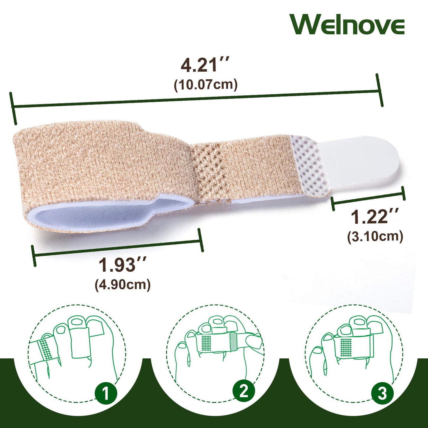 Welnove Corrector para Dedos en Martillo – Férulas y Vendajes Almohadillados, 6 Piezas
