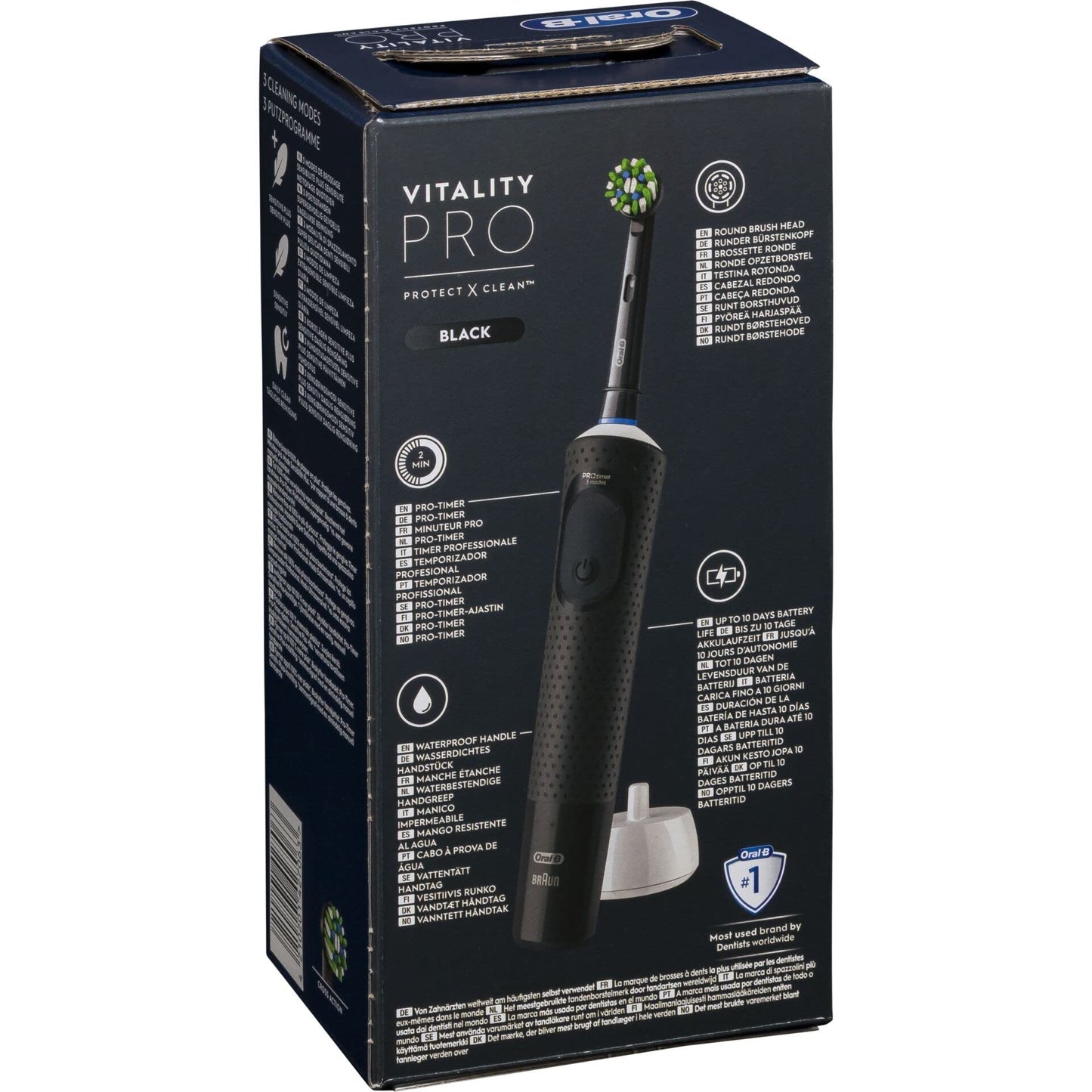 Oral-B Vitality Pro Cepillo Eléctrico Recargable con 1 Cabezal - Negro