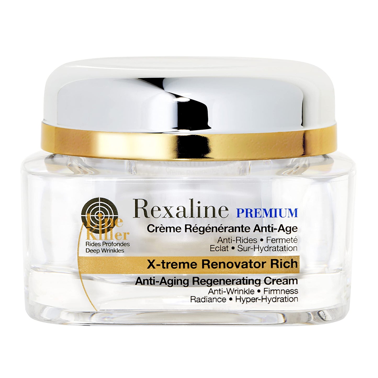 Rexaline - X-treme Renovator Rich - Anti-aging regenerating cream - Hyaluronic acid anti-wrinkle cream - Nourishing and soothing - Moisturizing facial treatment - Dry skin - Cruelty free - 50ml
