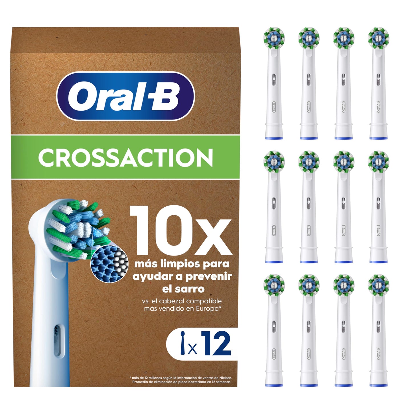 Oral-B Pro CrossAction Recambios Cepillo Eléctrico - Pack 12 Cabezales