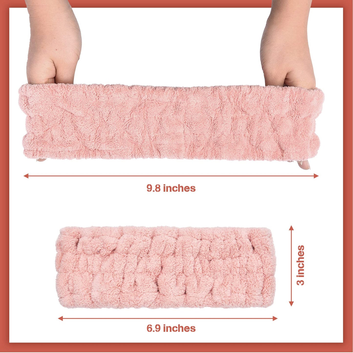 3 Diademas de Felpa para Spa y Maquillaje - Lavado Facial, Yoga y Ducha (Azul, Rosado, Blanco)