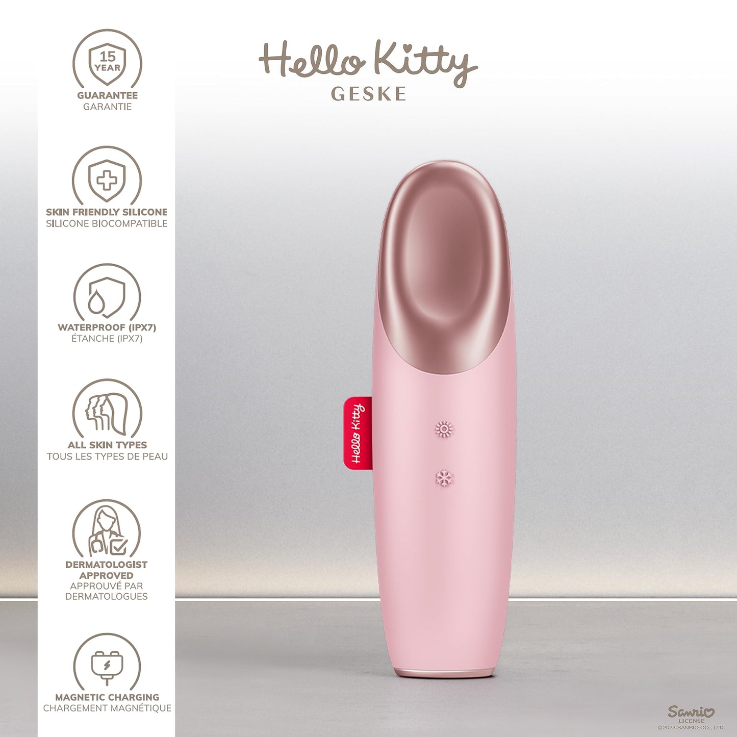 GESKE x Hello Kitty | SmartAppGuided™ Warm & Cool Eye Energizer | 6 in 1 | Eye Massager | Anti-dark circles massager | Eliminates bags and drooping eyelids | Electric eye massage