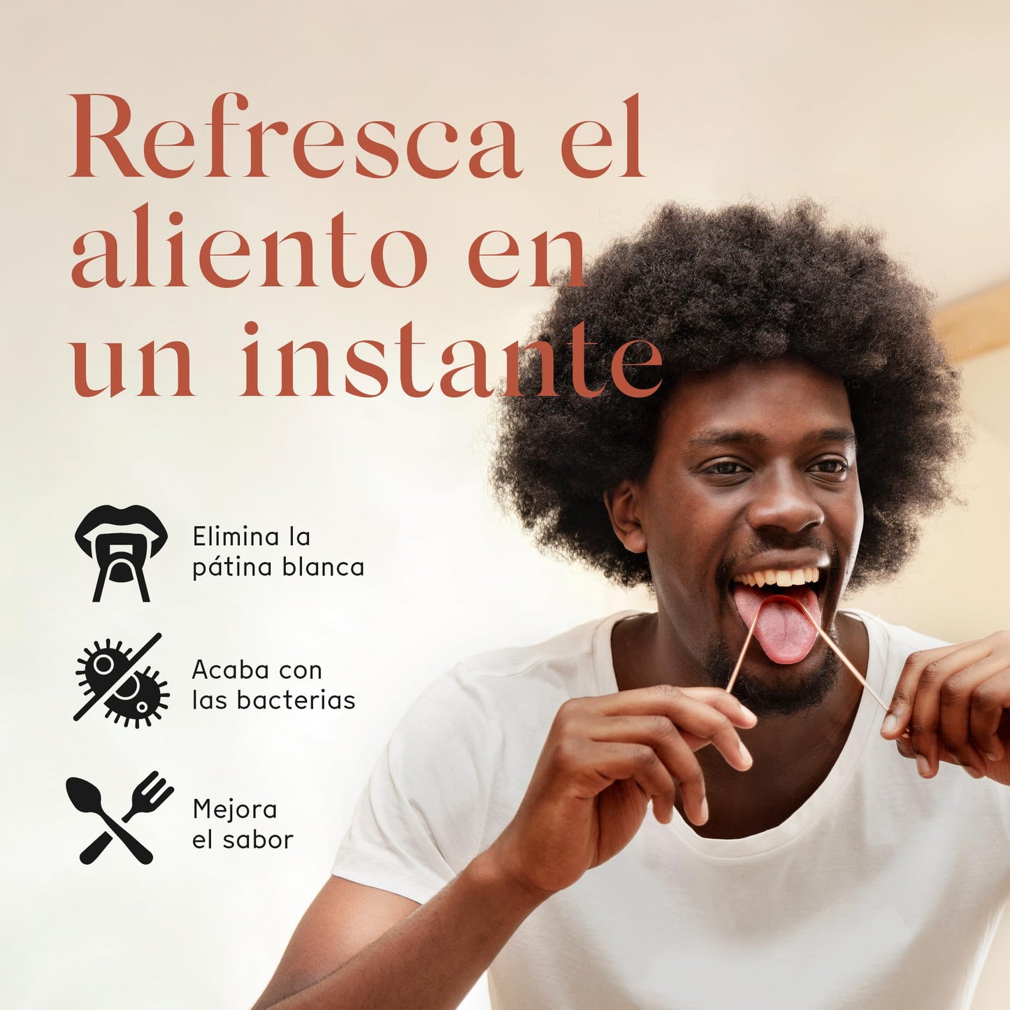 Raspador de Lengua Ayurveda de Cobre Arista, Pack 1