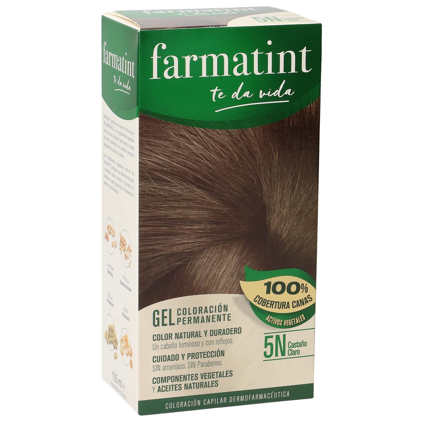 Farmatint Gel 5N Castaño Claro - Tinte Permanente Sin Amoníaco