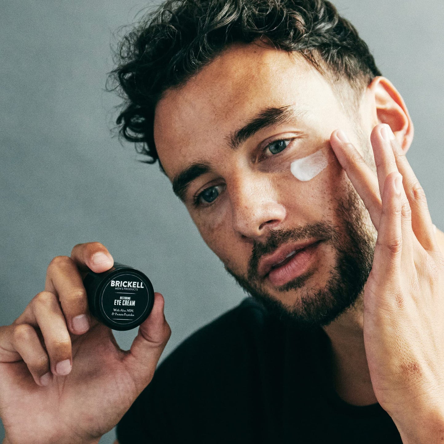 Brickell Men's Restorative Under Eye Cream for Men, Natural and Organic Anti-Aging Eye Balm to Reduce Puffiness, Wrinkles and Dark Circles, 0.5 Ounce, Unscented