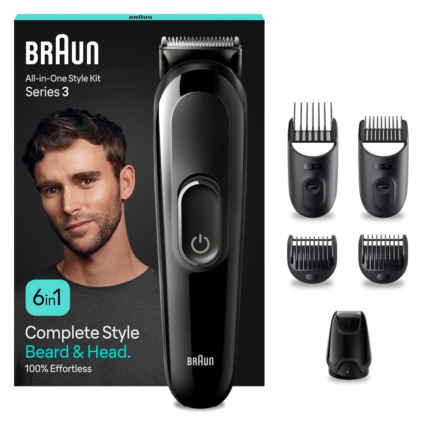 Braun Series 3 MGK3420 All-in-One Trimmer, 6-in-1 Beard Kit, Shaver, Hair Clipper for Men, Hair and Much More