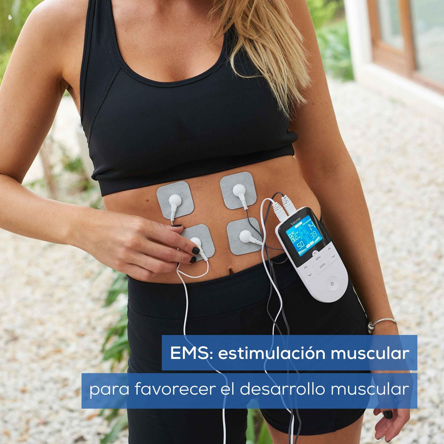 Beurer EM 49 – Electroestimulador TENS/EMS 3 en 1 con Masaje para Alivio del Dolor y Entrenamiento Muscular