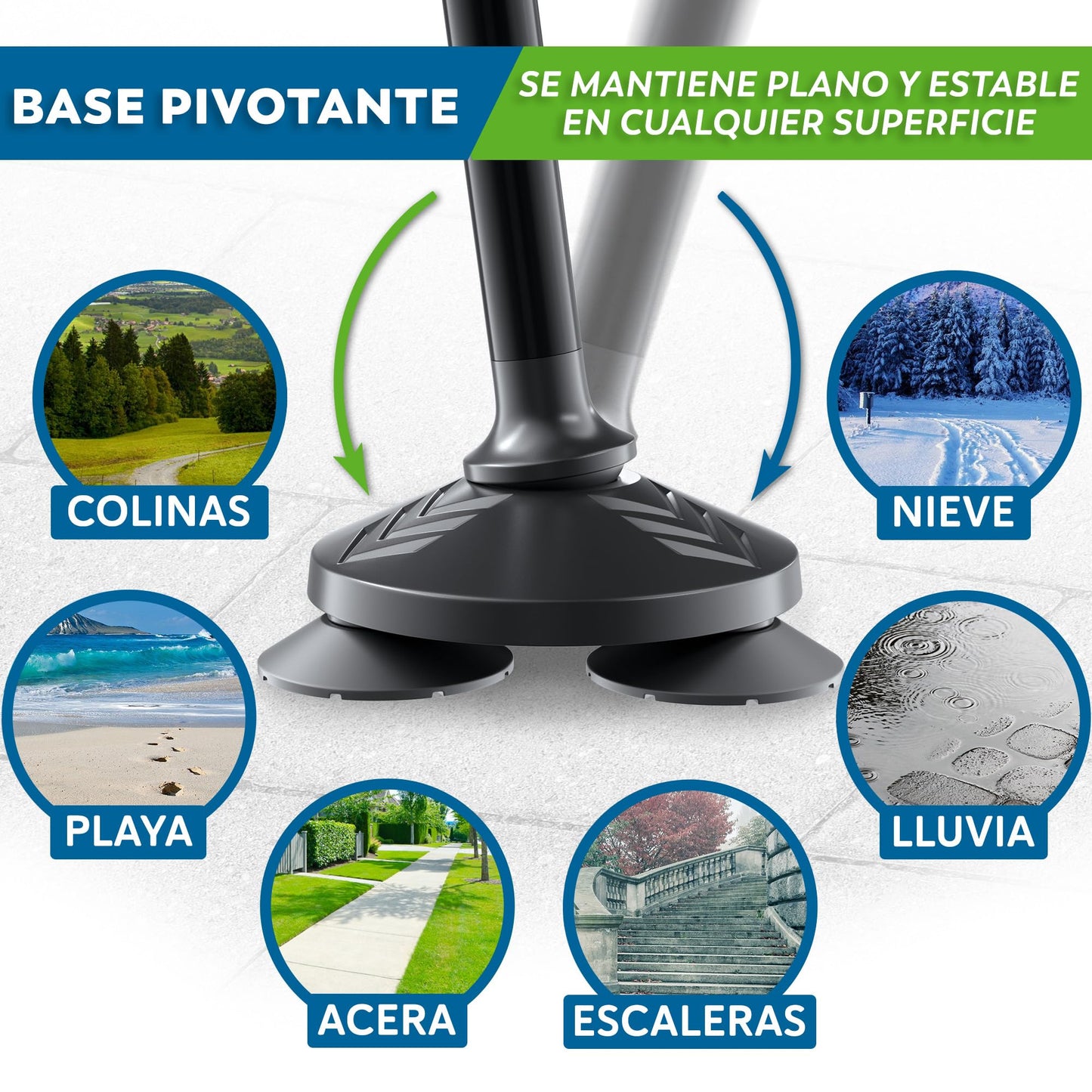 HONEYBULL Bastón Retráctil Ajustable para Adulto Mayor - Negro