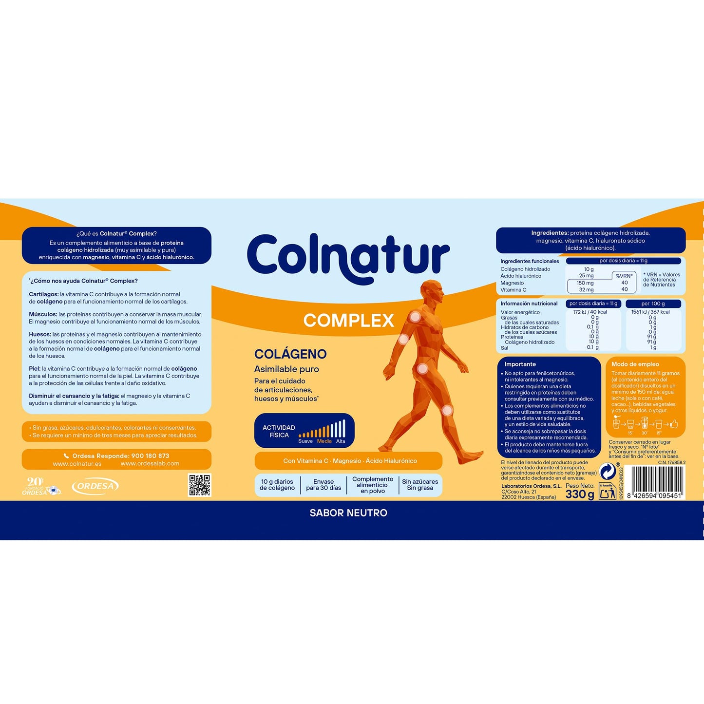 Colnatur Complex Neutral | 330g | Collagen with Magnesium and Vitamin C for Muscles and Joints