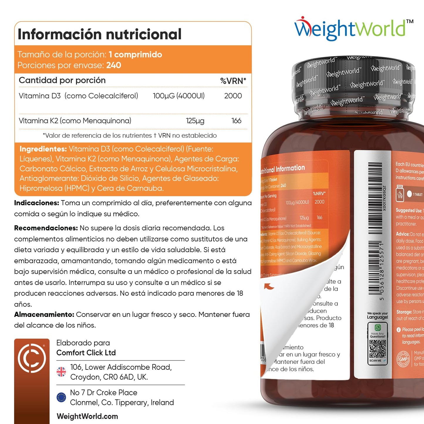 Vitamin D3 and K2 4000 IU - 240 Micro-Tablets, 1 a Day - Supports Immune System, Bones, Muscles and Teeth - High Bioavailability with 98% MK7, Vegan and Non-GMO Vit D Supplement