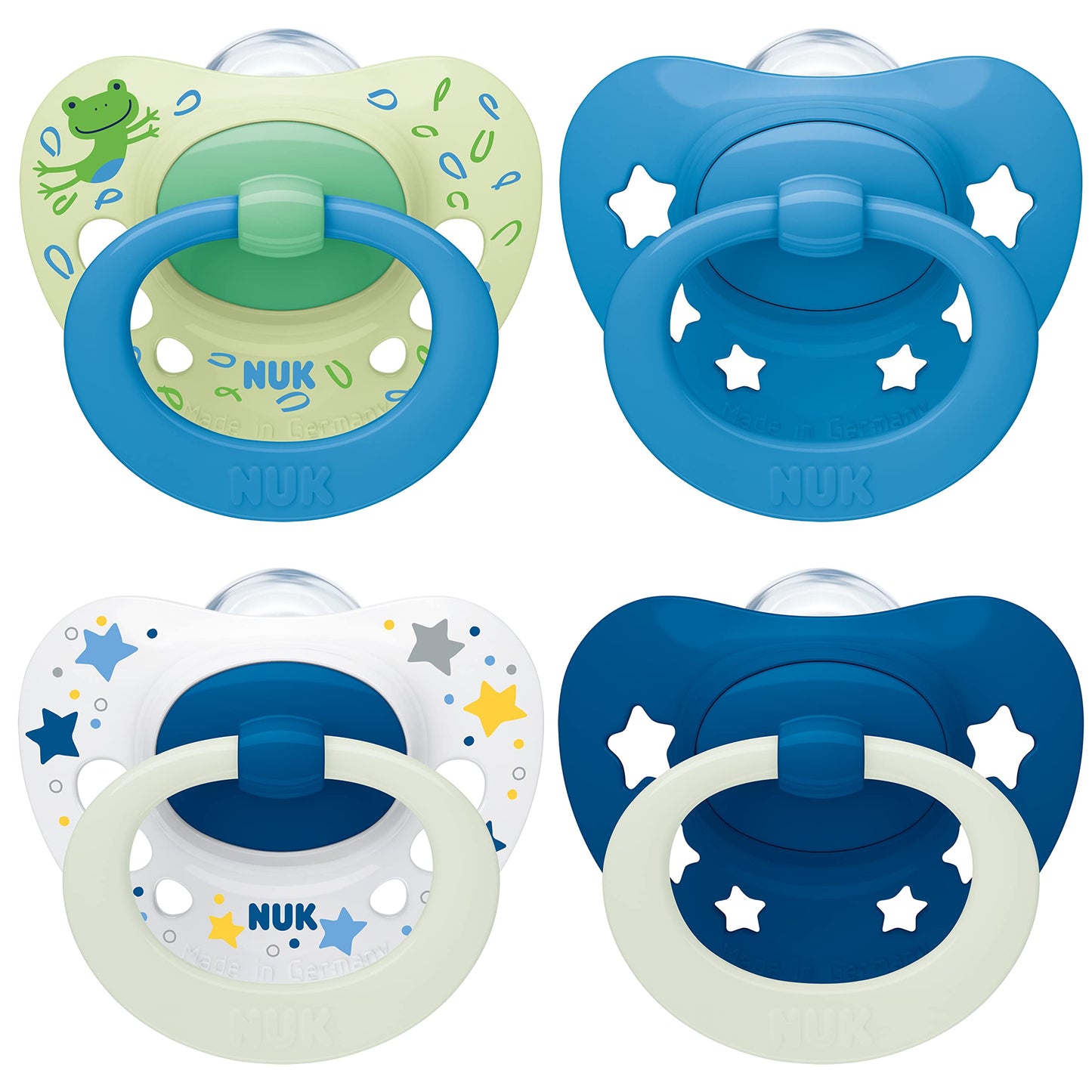 NUK Signature Chupetes Day & Night 18-36 Meses - 4 Uds, Brilla en la Oscuridad