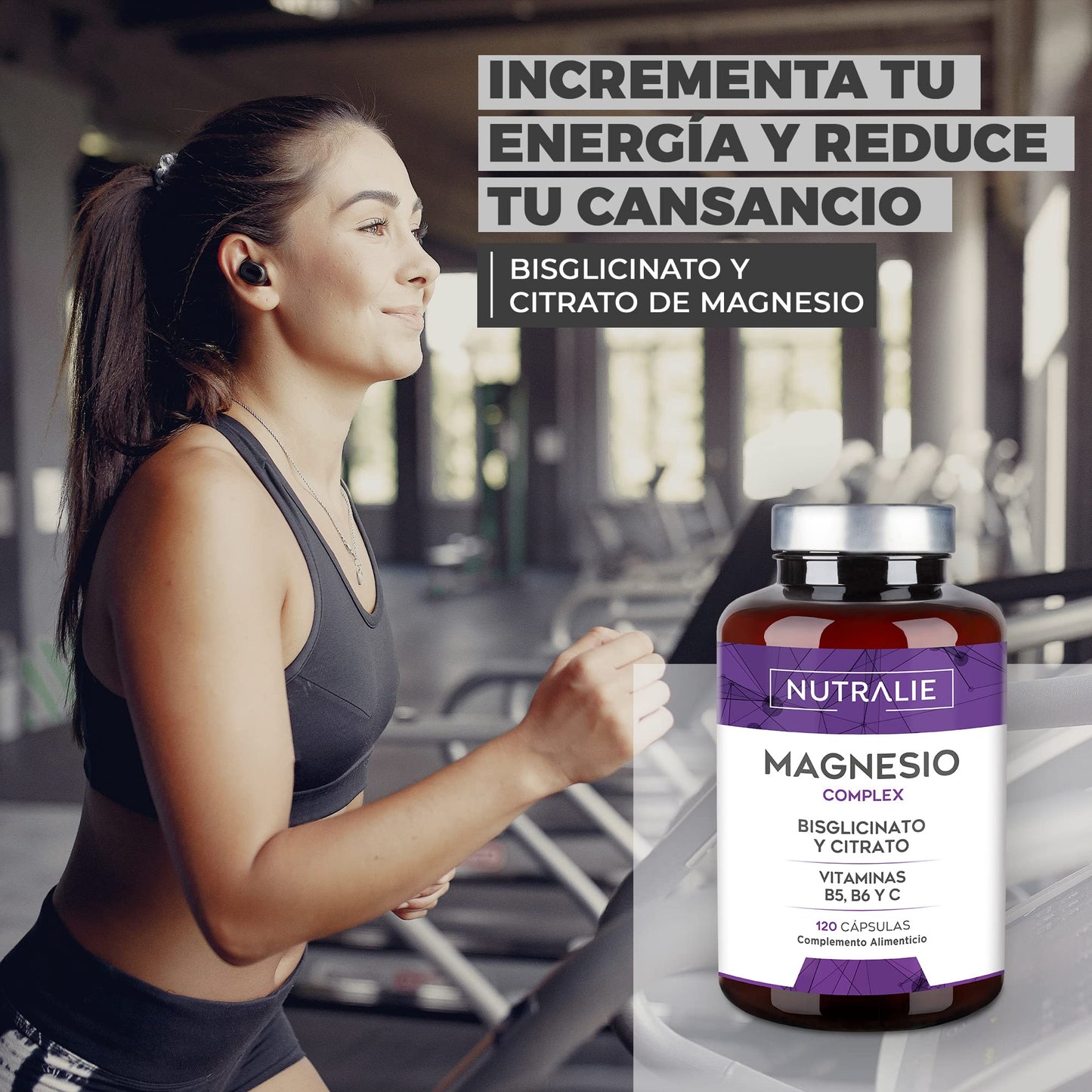 Magnesium Citrate 1545mg + Magnesium Bisglycinate 600mg - Reduces Tiredness and Fatigue, Relieves Joint and Muscle Pain - High Bioavailability Magnesium | 120 Capsules Nutralie