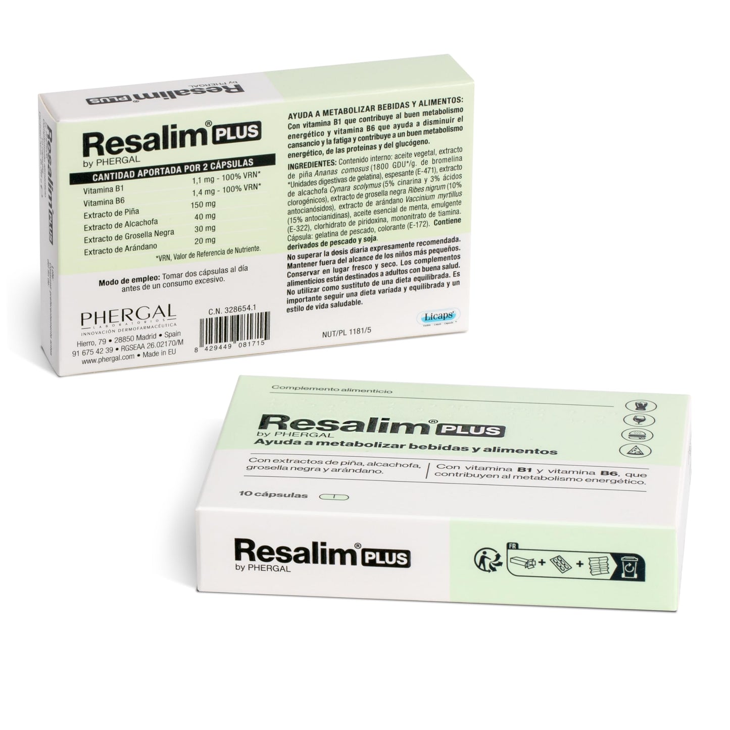 ResalimPLUS - Food Supplement to Help Metabolize Food and Drinks, Helps Reduce Tiredness and Fatigue - 10 Tablets