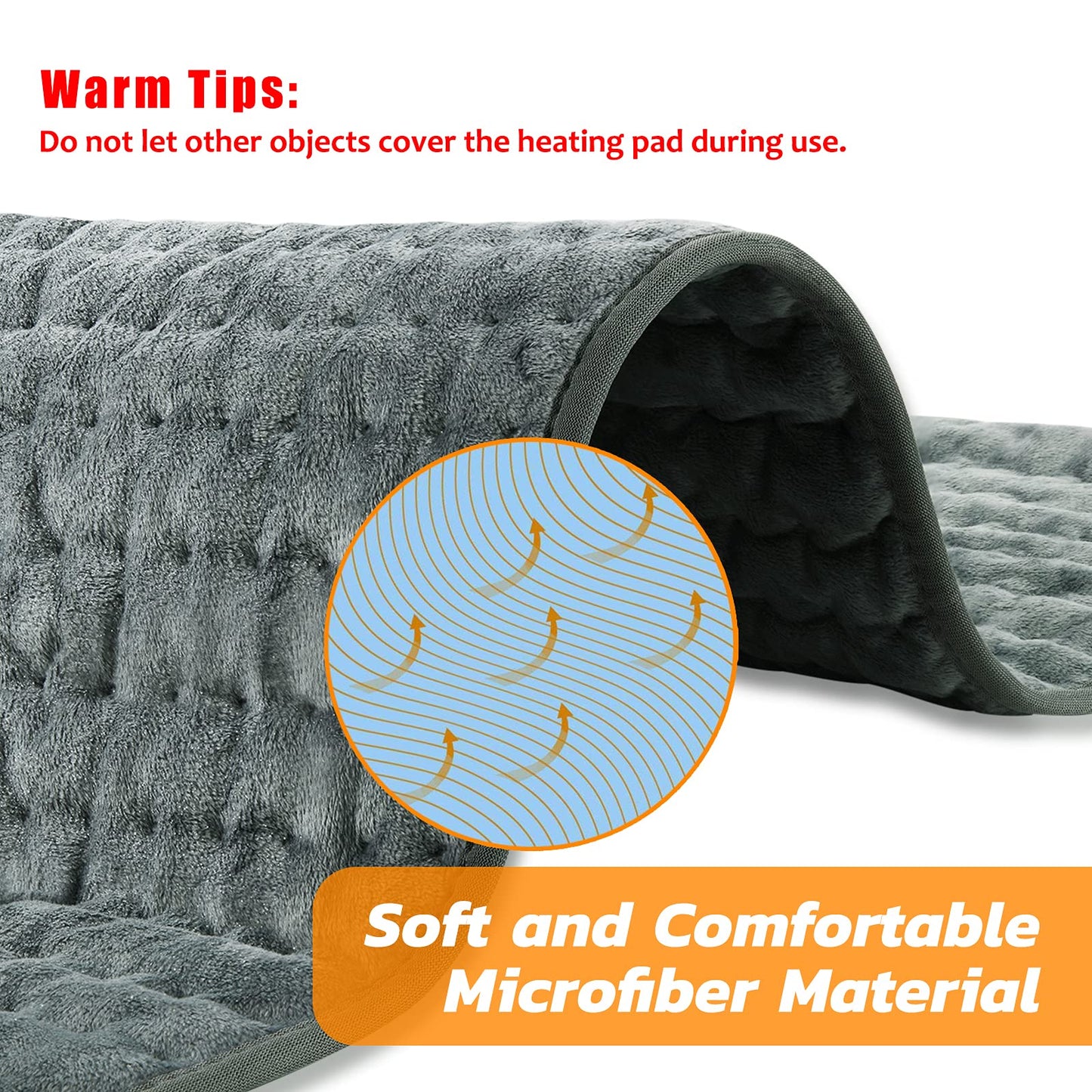 Manta Eléctrica VIBOOS 30x60cm - 6 Temperaturas y Apagado Automático