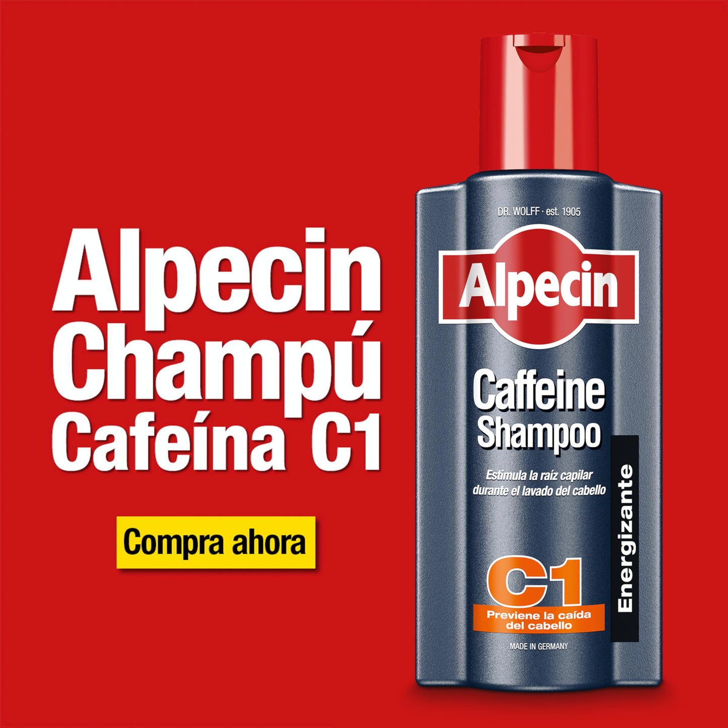 Alpecin Caffeine Shampoo C1 2x375ml - Champú Anticaída Hombre